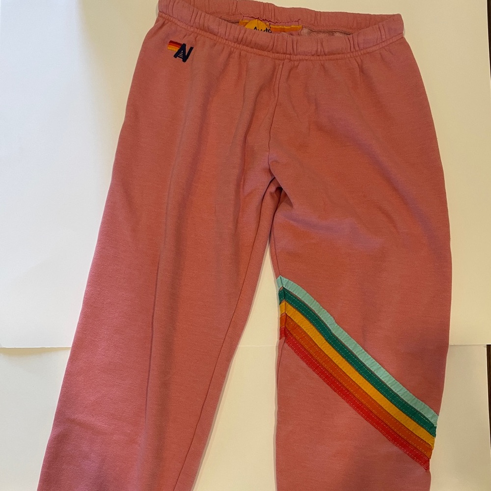 AVIATOR NATION - LIGHT PINK STRIPED SWEATS